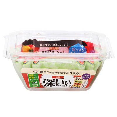 東洋アルミ　抗菌深いぃおべんとうカップ　深型スクエア　３２枚入