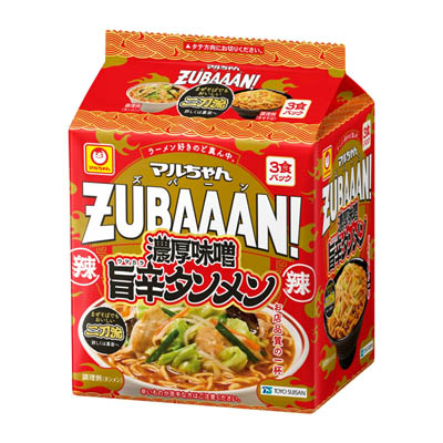 マルちゃん　ZUBAAAN!　濃厚味噌旨辛タンメン　3食パック