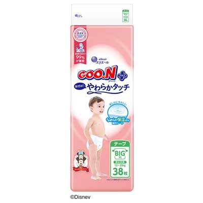 グーンプラス 敏感肌にやわらかタッチテープ BIGサイズ 38枚