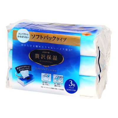 エリエール 贅沢保湿 ローションティシュー ソフトパックタイプ 130組×3個パック入