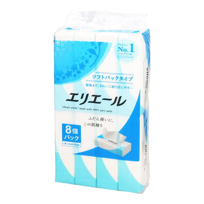 エリエール ティシュー ソフトパックタイプ 160組×8個パック入