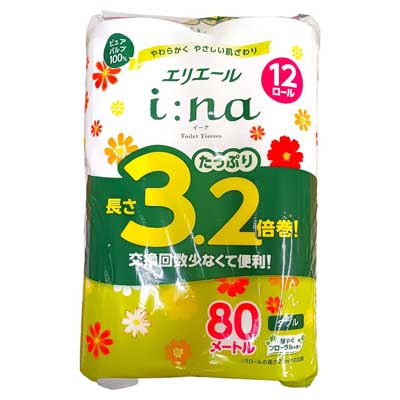 エリエールイーナ３．２倍巻１２Ｒダブル