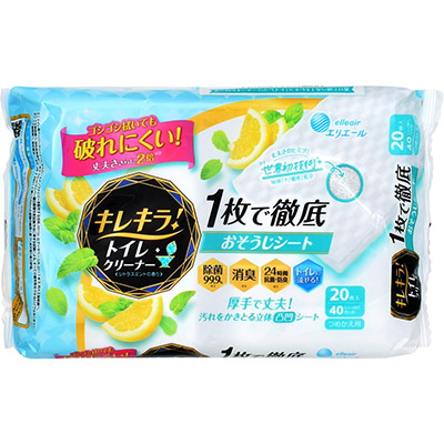 大王製紙 キレキラ! トイレクリーナー 1枚で徹底おそうじシート シトラスミントの香り つめかえ用 20枚