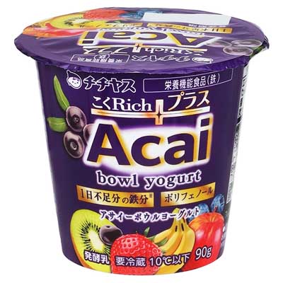 チチヤス　こくRichプラスアサイーボウルヨーグルト　90g
