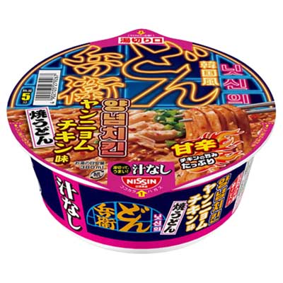 日清　日清のどん兵衛　韓国風甘辛ヤンニョムチキン味焼うどん　98ｇ