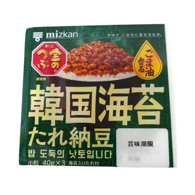 ミツカン　金のつぶ　ごま油香る韓国海苔たれ納豆　40g×3個
