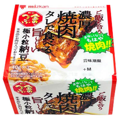 ミツカン　金のつぶ　ご飯に合う濃厚焼肉タレで食べる旨～い極小粒納豆40ｇ×３