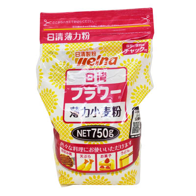 日清製粉ウェルナ　薄力小麦粉フラワーチャック付　750ｇ