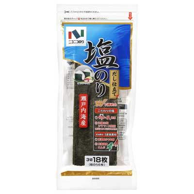 ニコニコのり　瀬戸内海産塩のり　3切18枚