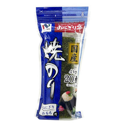 ニコニコ　国産焼のり　４切　２０枚入