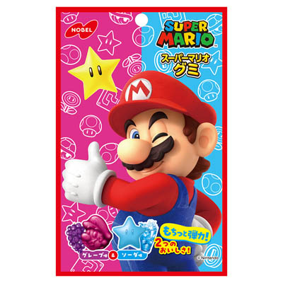 ノーベル　スーパーマリオグミ　グレープ味＆ソーダ味　50ｇ