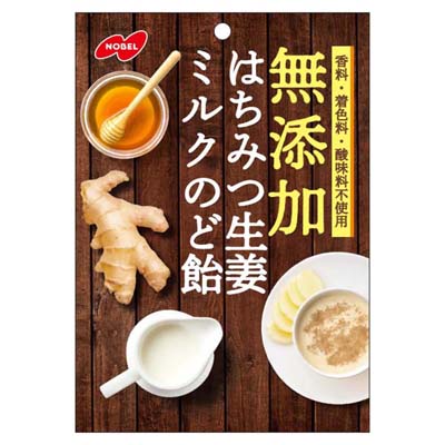 ノーベル製菓 無添加はちみつ生姜ミルクのど飴 90g