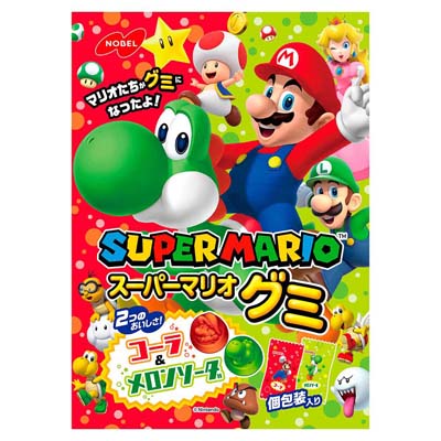 ノーベル製菓 スーパーマリオグミ コーラ&メロンソーダ 85g