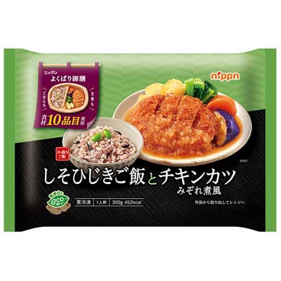 ニップン　よくばり御膳　しそひじきご飯とチキンカツみぞれ煮風