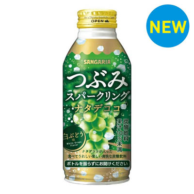 サンガリア　つぶみ　スパークリングナタデココ　白ぶどう味　380ｇ
