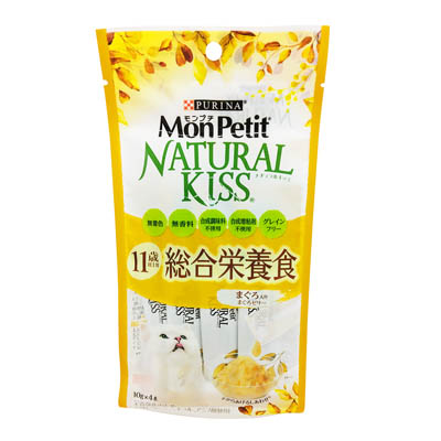 モンプチ ナチュラルキッス 11歳以上用総合栄養食 まぐろ入りまぐろゼリー ４本入