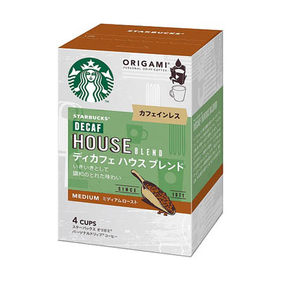 スターバックス オリガミ パーソナルドリップコーヒー ディカフェハウスブレンド ( 4袋入 )
