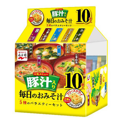 永谷園 毎日のおみそ汁 5種のバラエティーセット豚汁入 10袋入