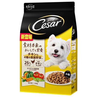 シーザー　ドライ　成犬用　チキンと4種の農園野菜入り　１．５ｋｇ