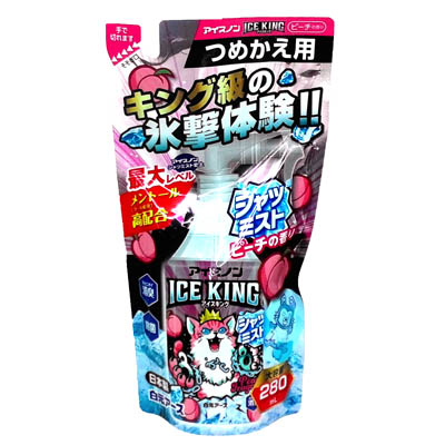 白元アース　アイスノン　シャツミスト　アイスキング　ピーチの香り　つめかえ用　280ｍｌ