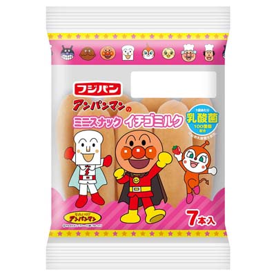 フジパン アンパンマンのミニスナック イチゴミルク 7本