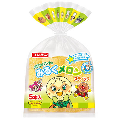 フジパン メロンパンナのみるくメロンスティック 5本入