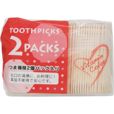 やなぎビタミンカラーつま楊枝　400　2パック