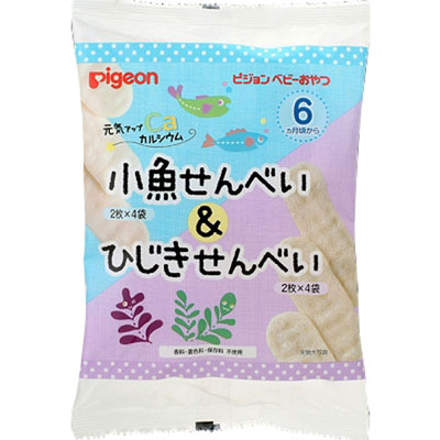 ピジョン 元気アップカルシウム 小魚せんべい&ひじきせんべい 8袋入(各フレーバー2枚入×4袋)