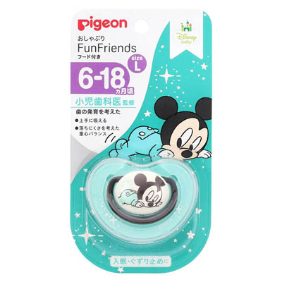 ピジョン おしゃぶり FunFriends ミッキー柄 Lサイズ(6~18ヵ月) 1個入