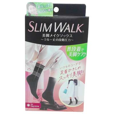 ピップ スリムウォーク 美脚メイクソックス クルー丈 S~Mサイズ 1足