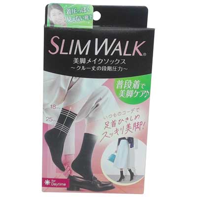 ピップ スリムウォーク 美脚メイクソックス クルー丈 M~Lサイズ 1足