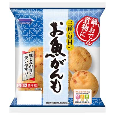 堀川　三種の具材入り　お魚がんも　5個入