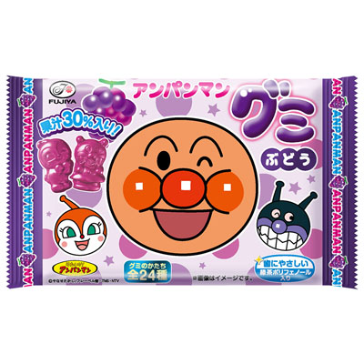 不二家アンパンマングミぶどう6粒