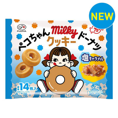 不二家　ペコちゃんミルキードーナツクッキー　塩キャラメル
