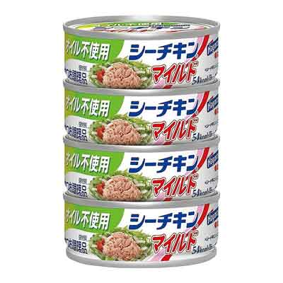 はごろもオイル不使用シーチキンマイルド70g×4缶