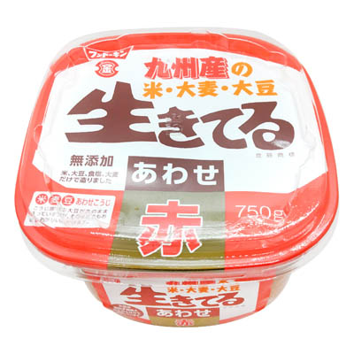 フンドーキン　九州産の米・大麦・大豆生きてるあわせ赤味噌　７５０ｇ