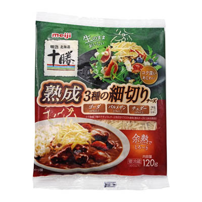 明治　北海道十勝　熟成３種の細切りチーズ　120g