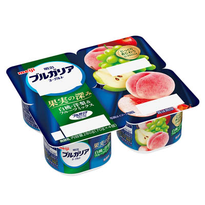明治　ブルガリアヨーグルト　果実の深み　白桃・洋梨＆フルーツミックス　70g×4個