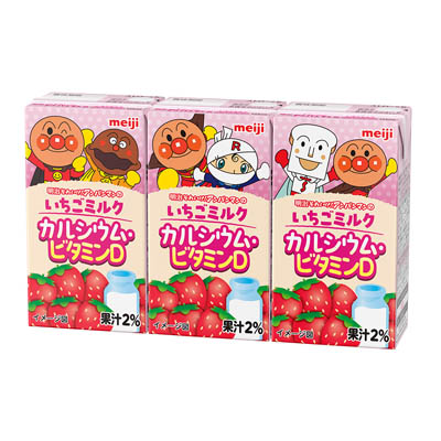 明治　それいけ！アンパンマンのいちごミルク　カルシウム・ビタミンD　125ml×3本