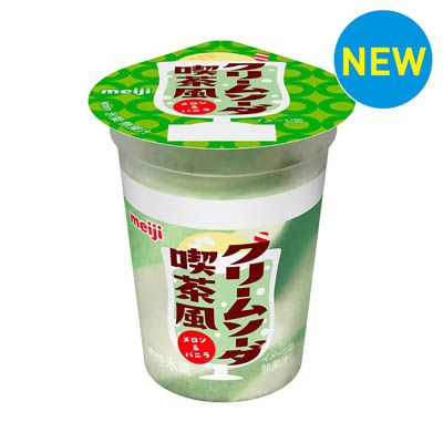 明治　クリームソーダ喫茶風　メロン＆バニラ　185ｍｌ