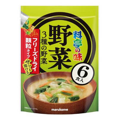 マルコメ　お徳用フリーズドライ顆粒みそ汁　料亭の味　3種の野菜　6食入