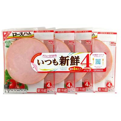 丸大食品　いつも新鮮ロースハム（４連パック）　148g