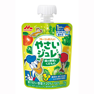 森永 フルーツでおいしいやさいジュレ 緑の野菜とくだもの 70g