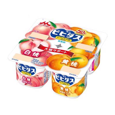 森永　ビヒダスヨーグルト白桃+黄桃４個入