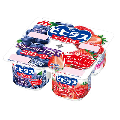 森永乳業　ビヒダスヨーグルト　ブルーベリーミックス＋ストロベリー　75g×4個