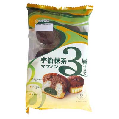丸中製菓　3層仕立て　宇治抹茶マフィン　6個入