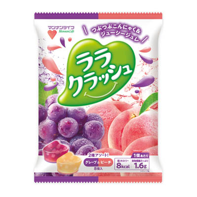 マンナンライフ ララクラッシュアソート グレープ&ピーチ 8個入