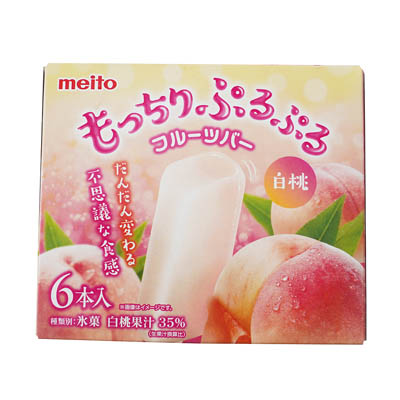 meito　もっちりぷるぷるフルーツバー 白桃　6本入