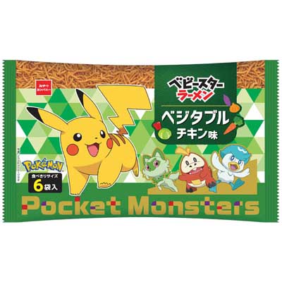 おやつカンパニー ベビースターラーメン ポケットモンスター ベジタブルチキン味 17g×6袋入り