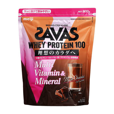 明治　ザバス　ホエイプロテイン100　マルチビタミン＆ミネラル　ミルクショコラ風味　900ｇ